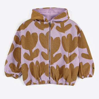 Bobo Choses - Retro Flowers Kapuzenjacke aus Baumwolle in Lila - 2-3 Jahre - 8445782104805 - littlehipstar.com