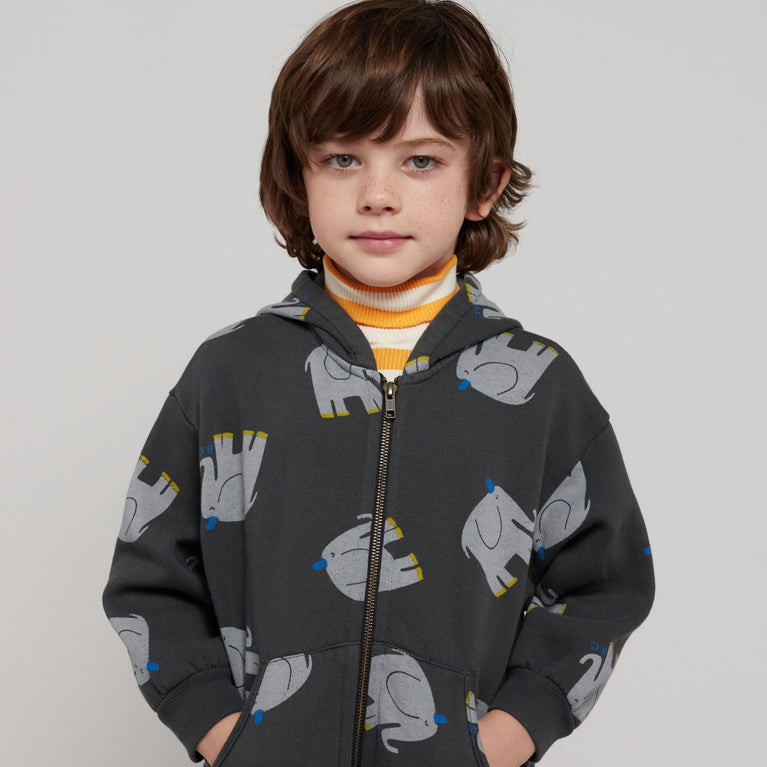 Bobo Choses - The Elephant Kapuzenjacke aus Bio-Baumwolle in Dunkelgrau - 2-3 Jahre - 8445782104911 - littlehipstar.com