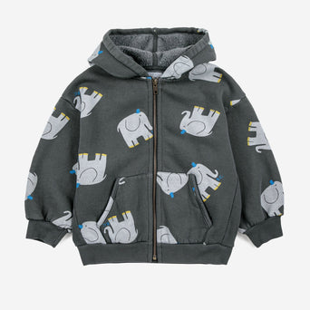 Bobo Choses - The Elephant Kapuzenjacke aus Bio-Baumwolle in Dunkelgrau - 2-3 Jahre - 8445782104911 - littlehipstar.com