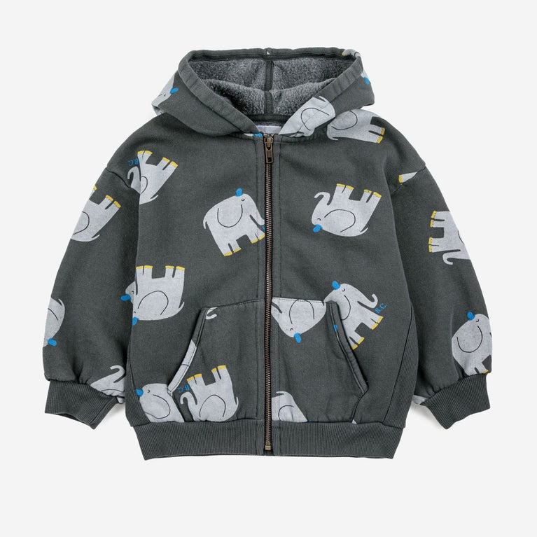 Bobo Choses - The Elephant Kapuzenjacke aus Bio-Baumwolle in Dunkelgrau - 2-3 Jahre - 8445782104911 - littlehipstar.com