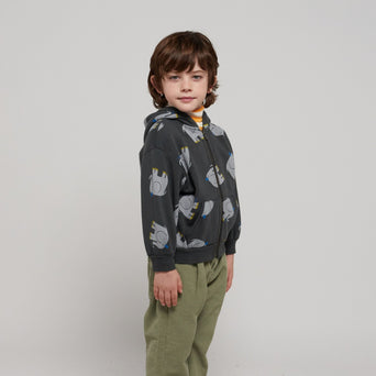 Bobo Choses - The Elephant Kapuzenjacke aus Bio-Baumwolle in Dunkelgrau - 2-3 Jahre - 8445782104911 - littlehipstar.com