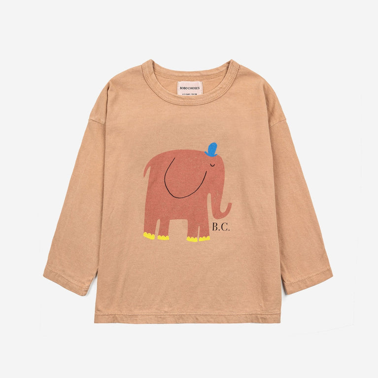Bobo Choses - The Elephant Langarmshirt aus Bio-Baumwolle in Hellbraun - 2-3 Jahre - 8445782099750 - littlehipstar.com