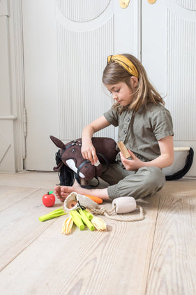 by Astrup - Hobby Horse Steckenpferd mit offenem Maul - Braun - 5706798843632 - littlehipstar.com