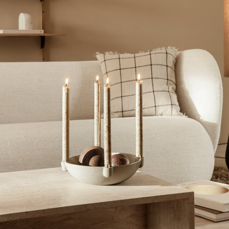 ferm LIVING - Adventskranz Kerzenhalter aus Steingut - Ø 27 cm - Dark Grey - 5704723271277 - littlehipstar.com