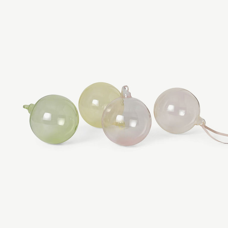 ferm LIVING - Baumschmuck Glaskugeln - Ø 10 cm - 4er-Set - Mixed Light - 5704723290872 - littlehipstar.com