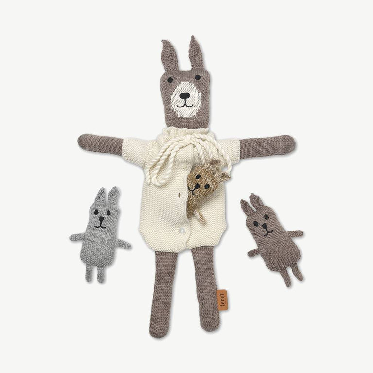 ferm_living_kids - Lee Hasenfamilie Kuscheltier aus Merinowolle in Beige - 5704723285533 - littlehipstar.com