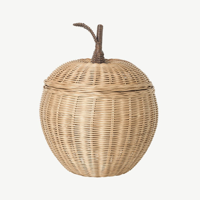 ferm LIVING - Korb aus Rattan in Apfelform - Groß - 5704723028949 - littlehipstar.com