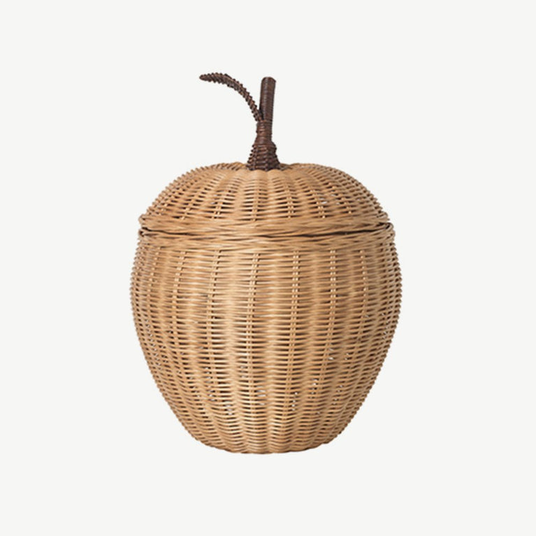 ferm LIVING - Korb aus Rattan in Apfelform - Klein - 5704723031451 - littlehipstar.com