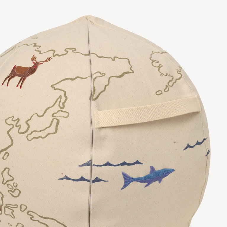 ferm LIVING - The World Bestickter Pouf aus Bio-Baumwolle in Offwhite - 5704723294641 - littlehipstar.com