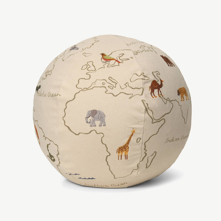 ferm LIVING - The World Bestickter Pouf aus Bio-Baumwolle in Offwhite - 5704723294641 - littlehipstar.com