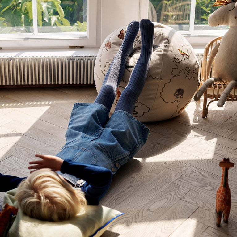 ferm LIVING - The World Bestickter Pouf aus Bio-Baumwolle in Offwhite - 5704723294641 - littlehipstar.com