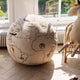 ferm LIVING - The World Bestickter Pouf aus Bio-Baumwolle in Offwhite - 5704723294641 - littlehipstar.com