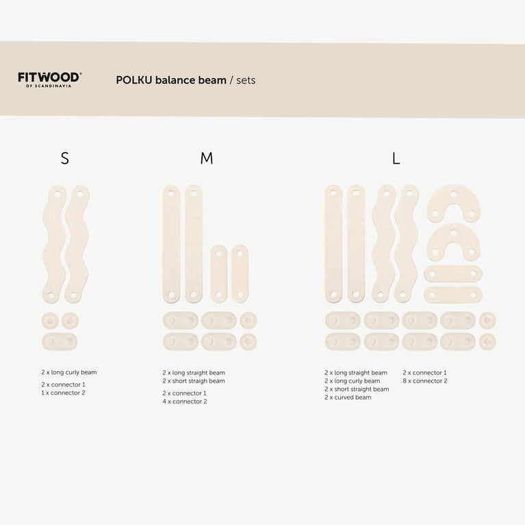 FitWood - Polku Balancierbalken aus Holz - M - 6430061242073 - littlehipstar.com