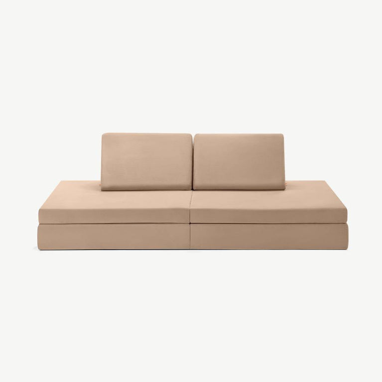 funzy - Spielsofa - Velours Collection - Erdnuss Beige - 4260771830077 - littlehipstar.com