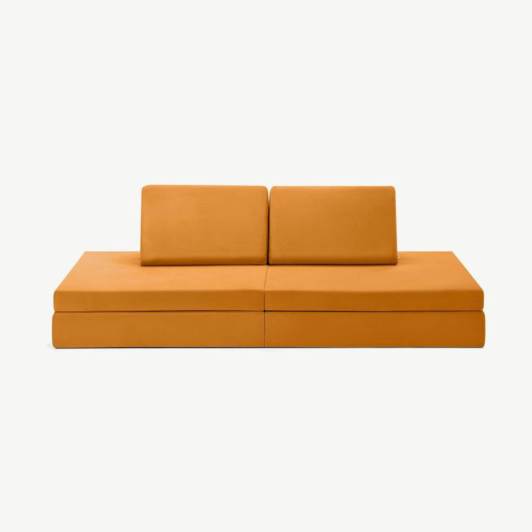 funzy - Spielsofa - Velours Collection - Honig Gelb - 4260771830213 - littlehipstar.com