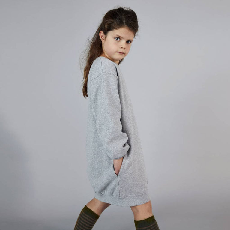 Gray Label - Kleid aus Bio-Baumwollfleece - Grau Melange - 8719429084776 - littlehipstar.com