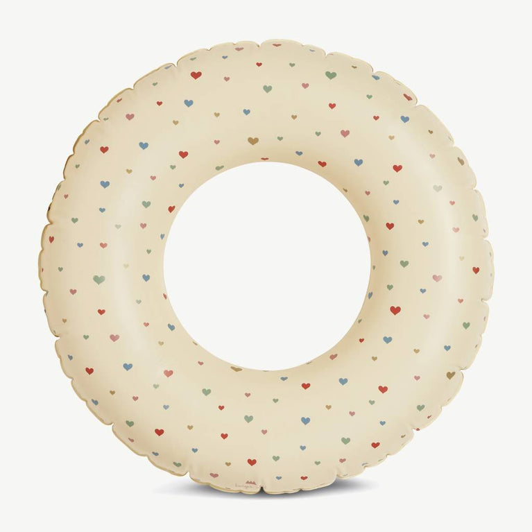 Konges Sloejd - Hearts Schwimmreifen in Creme - Ø 50 cm - 5715404052948 - littlehipstar.com