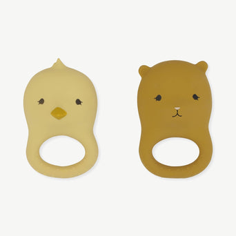 Konges Sloejd - Küken & Bär Beißringe aus Naturkautschuk - 2er-Set - 5712982855794 - littlehipstar.com