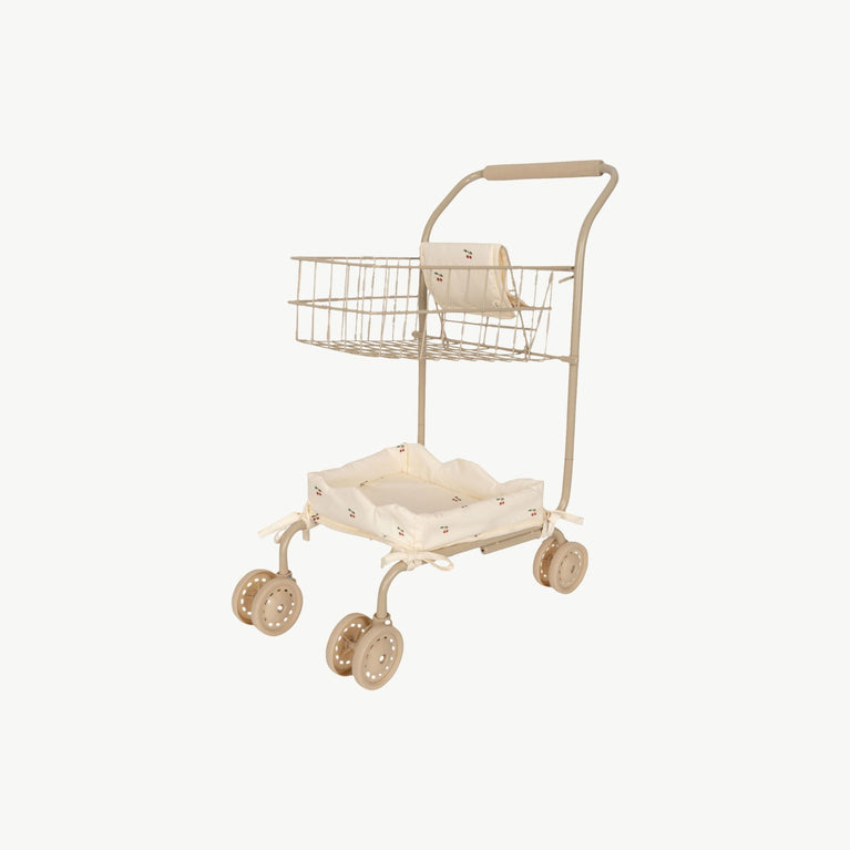 Konges Slojd - Cherry Spielzeug Einkaufswagen mit Bezug aus Baumwolle - 5715404133814 - littlehipstar.com