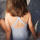 Crepe Basic Fine Stripe Badeanzug in Blau
