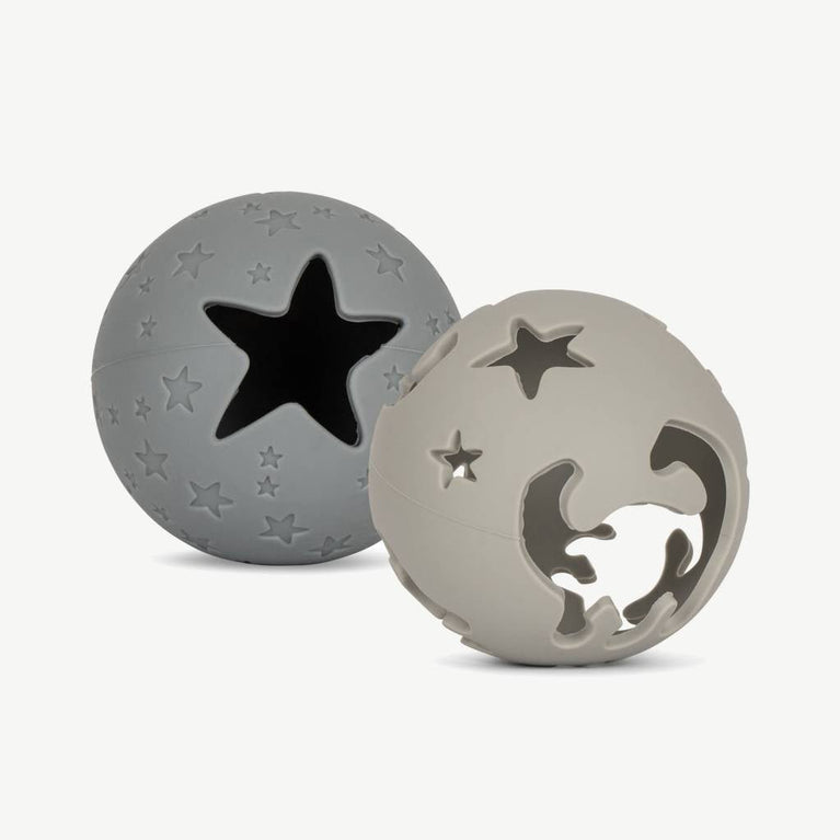 Dino Beißring Ball aus Silikon - 2er-Set