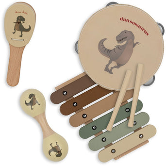Konges Slojd - Dino Musikinstrumente aus Holz - 4 Teile - 5715404135061 - littlehipstar.com