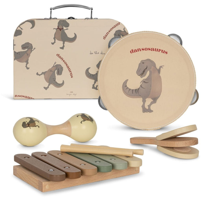 Konges Slojd - Dino Musikinstrumente aus Holz - 4 Teile - 5715404135061 - littlehipstar.com
