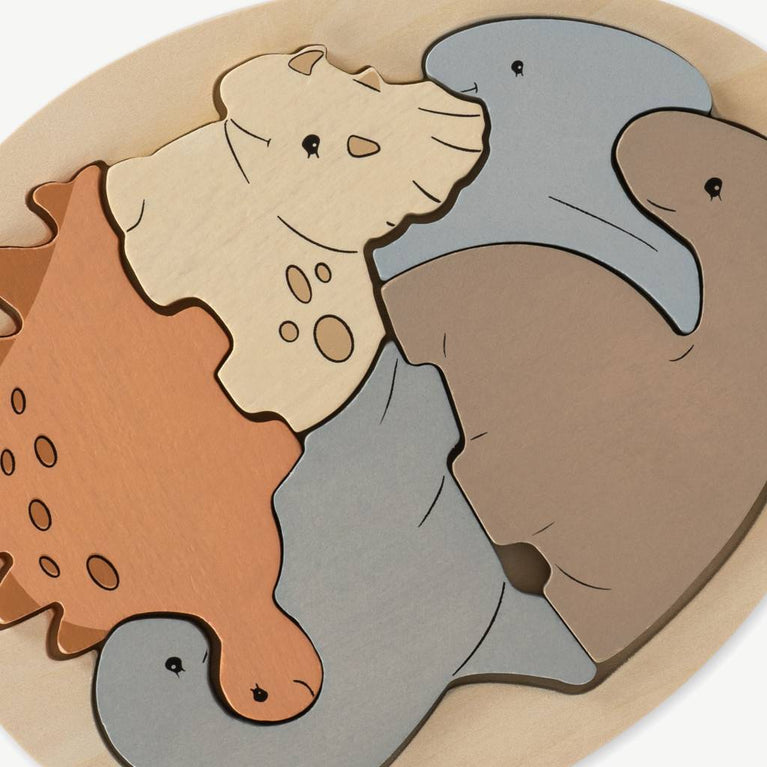Dino Puzzle aus Holz - 5 Teile