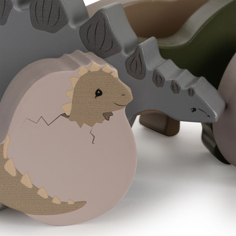 Konges Slojd - Dino Stapeltiere aus Holz - 8 Teile - 5715404069601 - littlehipstar.com