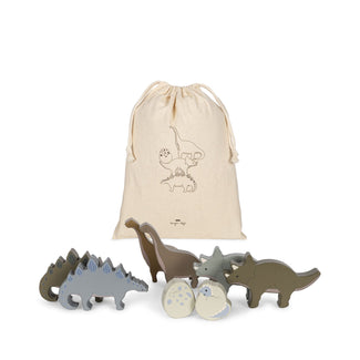Konges Slojd - Dino Stapeltiere aus Holz - 8 Teile - 5715404069601 - littlehipstar.com