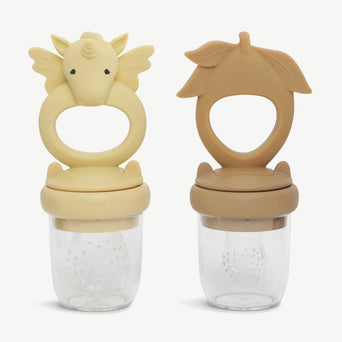 Einhorn Fruchtsauger aus Silikon - 2er-Set