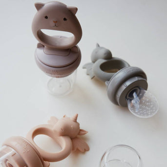 Einhorn Fruchtsauger aus Silikon - 2er-Set