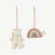 Einhorn & Regenbogen Rasseln aus Wollmix - 2er-Set