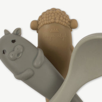 Konges Slojd - Farm Baby Löffel aus Silikon - 3er-Set - OCEAN MIX - 5712982969897 - littlehipstar.com
