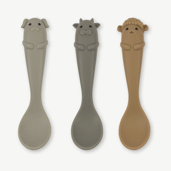 Konges Slojd - Farm Baby Löffel aus Silikon - 3er-Set - OCEAN MIX - 5712982969897 - littlehipstar.com