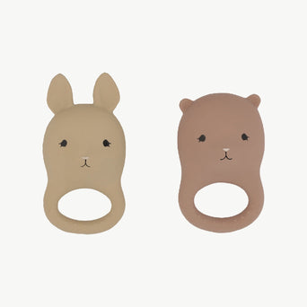 Konges Slojd - Hase & Bär Beißringe aus Naturkautschuk - 2er-Set - 5712982844347 - littlehipstar.com
