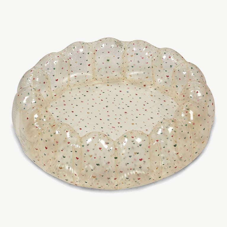 Konges Slojd - Hearts Pool Planschbecken in Transparent - Ø 160 cm - 5715404067577 - littlehipstar.com