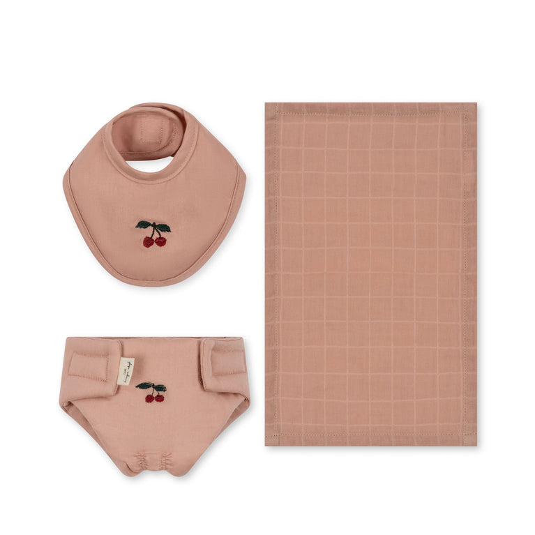 Konges Slojd - Mahagony Rose Puppenaccessoires aus Bio-Baumwolle - 3tlg. Set - 5715404045780 - littlehipstar.com