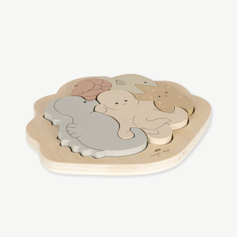 Konges Slojd - Meerestiere Puzzle aus Holz - 5 Teile - 5712982997449 - littlehipstar.com