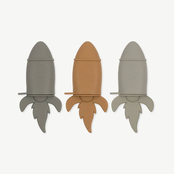 Konges Slojd - Rocket Ice Pop Eisformen - 3er-Set - Warm Grey - 5715404094535 - littlehipstar.com
