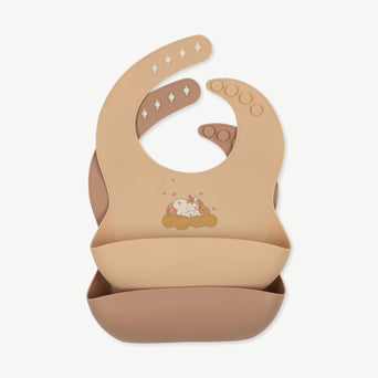 Konges Slojd - Unicorn Lätzchen aus Silikon - 2er-Set - One Size - 5715404069182 - littlehipstar.com