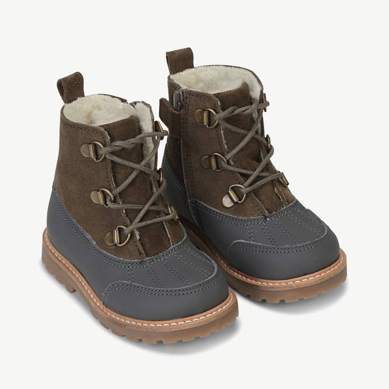 Konges Slojd - Zuri Wasserdichte Winterboots aus Leder - Dunkelbraun - 5712982897763 - littlehipstar.com