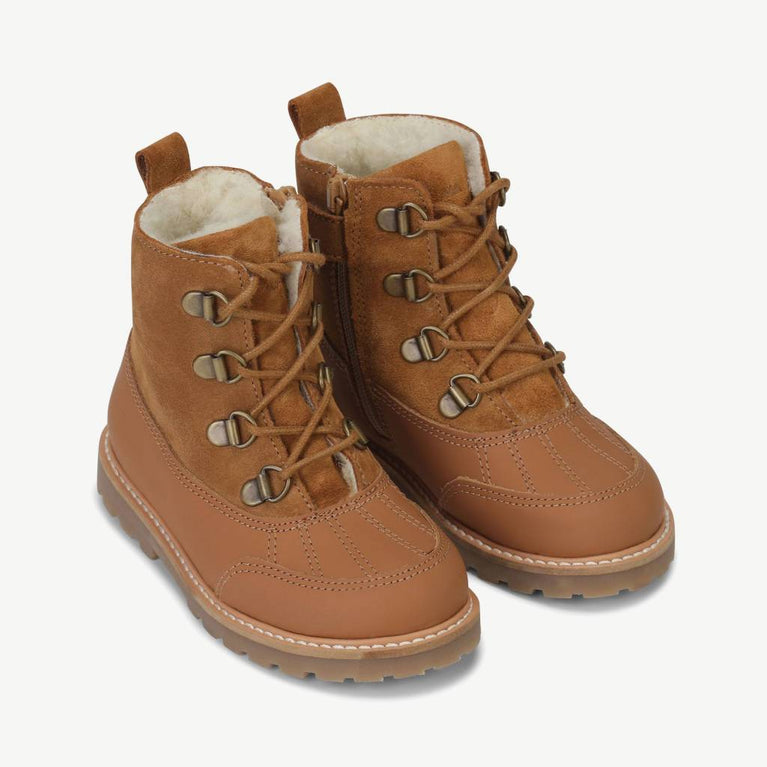 Konges Slojd - Zuri Wasserdichte Winterboots aus Leder - Dunkelbraun - 5712982897763 - littlehipstar.com