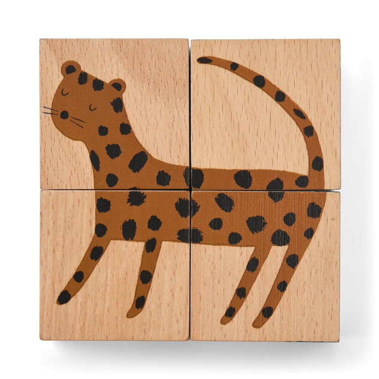 Liewood - Aage Puzzleblöcke aus Holz - All Together / Nature - 4 Teile - 5715493133023 - littlehipstar.com