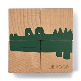 Liewood - Aage Puzzleblöcke aus Holz - All Together / Nature - 4 Teile - 5715493133023 - littlehipstar.com