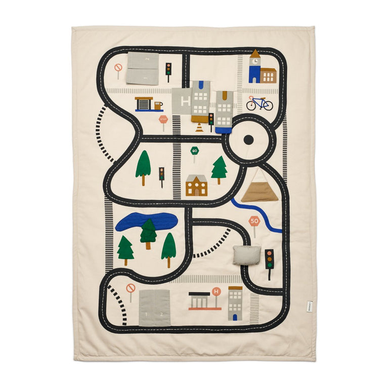 Liewood - Adonna Krabbeldecke aus Bio-Baumwolle - Road Map / Sandy - 5715493138141 - littlehipstar.com