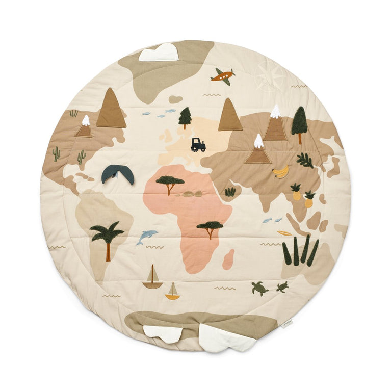 Liewood - Adonna Krabbeldecke aus Bio-Baumwolle - World Map / Sandy - 5715493135713 - littlehipstar.com