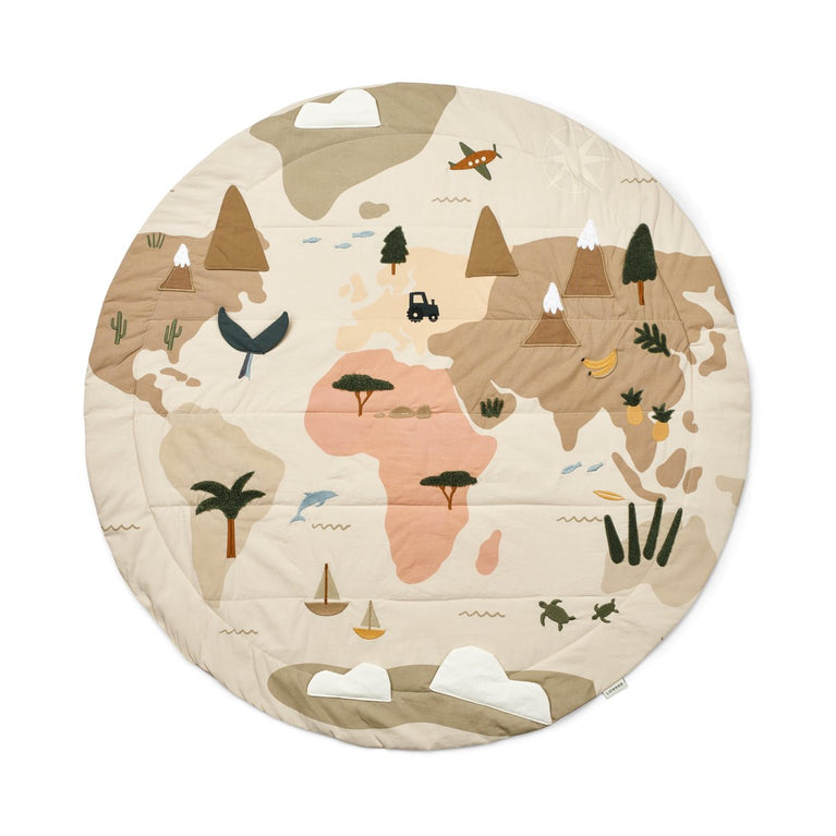 Liewood - Adonna Krabbeldecke aus Bio-Baumwolle - World Map / Sandy - 5715493135713 - littlehipstar.com
