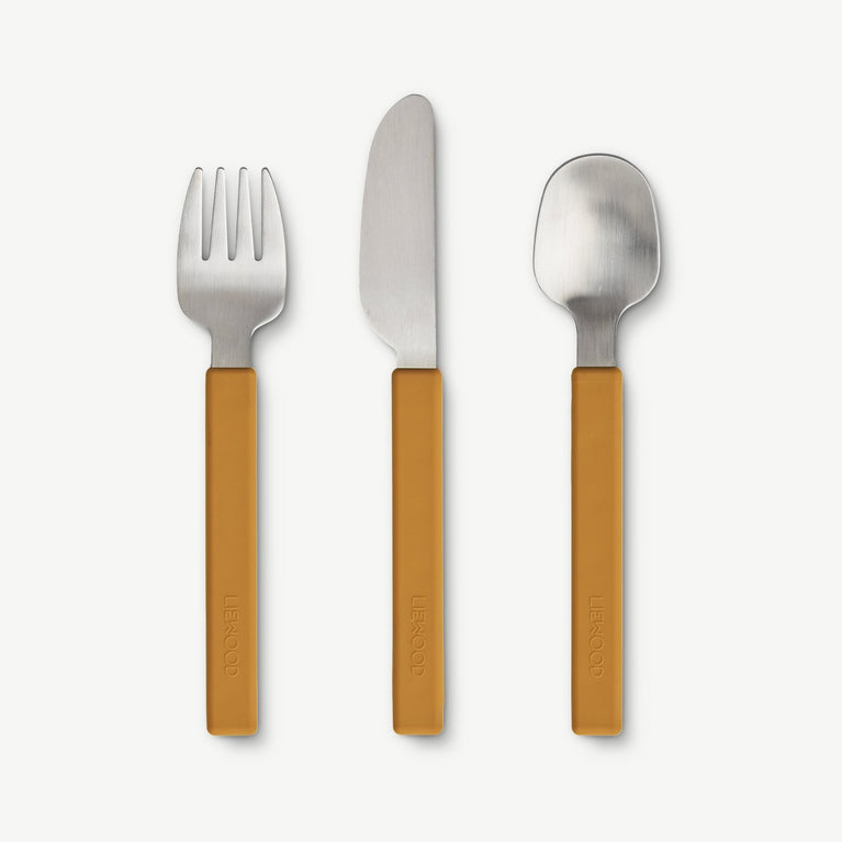 Liewood - Adrian Kinderbesteck - 3teilig - Golden Caramel - 5715335089839 - littlehipstar.com