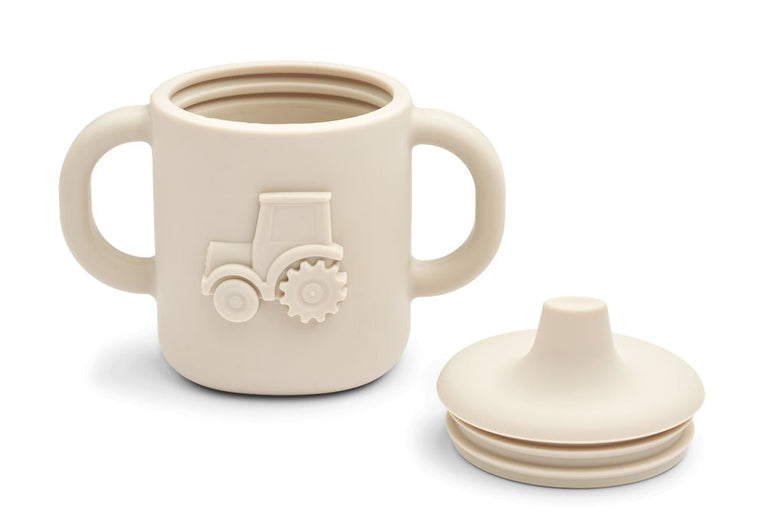 Liewood - Amelio Traktor Trinklerntasse aus Silikon - 150 ml - Blue Fog - 5715493126735 - littlehipstar.com